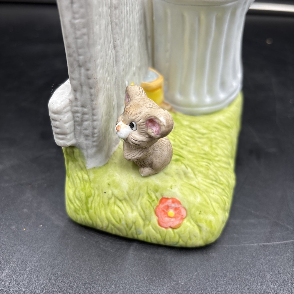 VTG Feline Feelings Collectibles 1986 Orange Cat & Mouse Pr. Ceramic Bookends - Picture 3 of 9